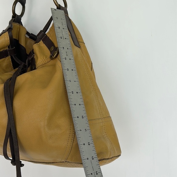 Lucky Brand Leather Drawstring Bucket Bag Hobo Purse - Picture 13 of 16